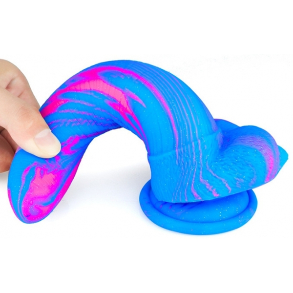 Dildo Banadick 15 x 4cm Blauw-Roze