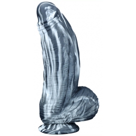Silicone Dildo Dick Gordo 18 x 6,5cm Preto-branco