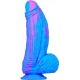 Dildo in silicone Fat Dick 18 x 6,5 cm blu-rosa