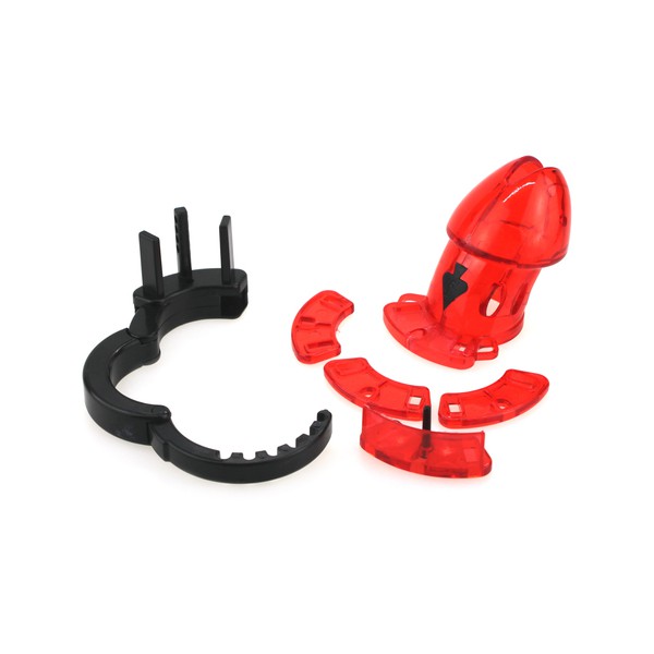 Adjustable chastity cage 10 x 3.5cm Red