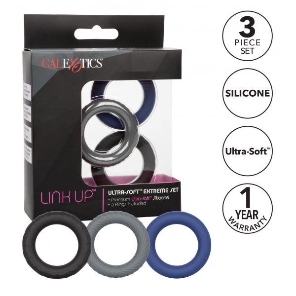 Set of 3 Link Up Extreme 38mm cockrings