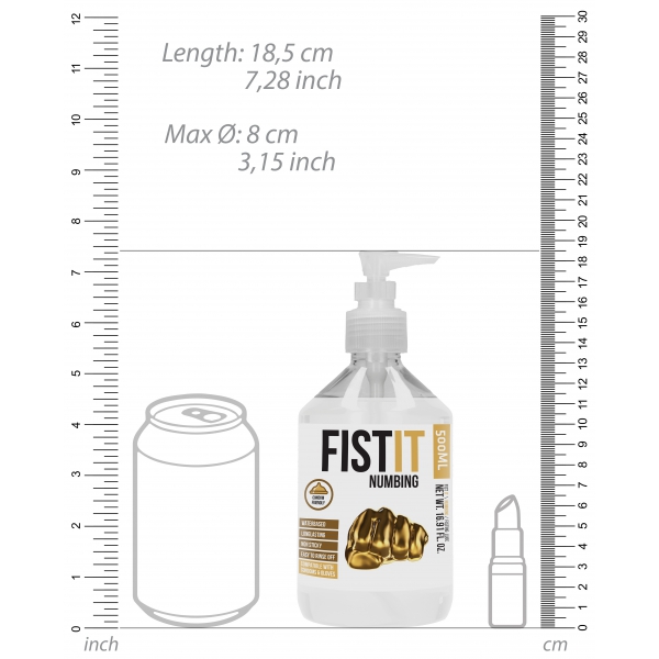 Lubricante Relajante Fist It - Botella con bomba de 500ml