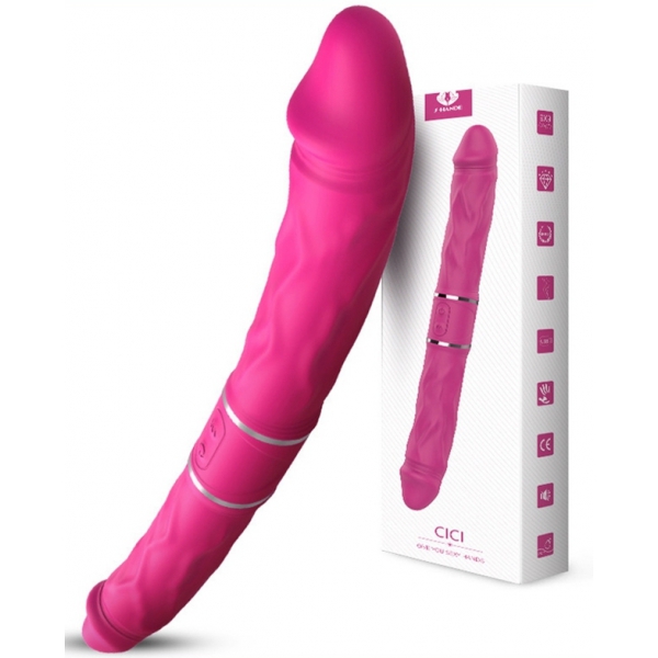 Consolador Doble Vibrador Pyrios Rosa 35 x 3,5cm