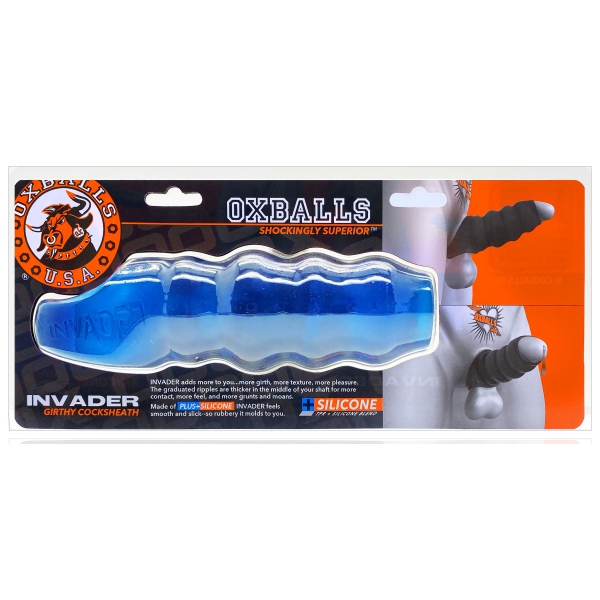 Oxballs Invader manica per pene 13 x 5cm Blu