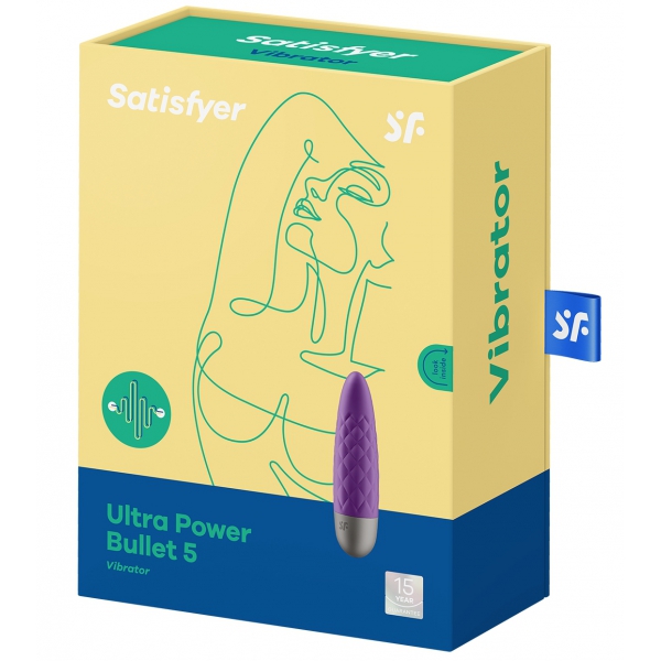 Ultra Power Bullet 5 Estimulador Clitoral Satisfatório Púrpura