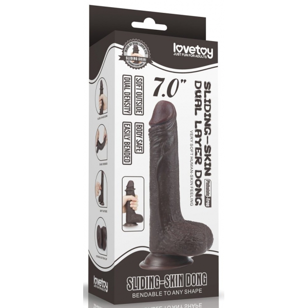 Dildo a pelle scorrevole 13 x 3,5 cm marrone