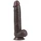 Dildo a pelle scorrevole 18 x 4,5 cm marrone