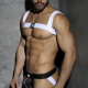 White elastic harness