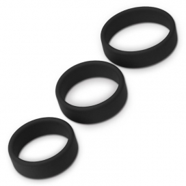 Pack of 3 black SiliRing silicone cock rings