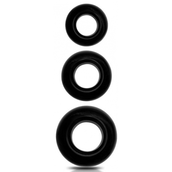 Set of 3 Beast Ring Soft Cockrings Black