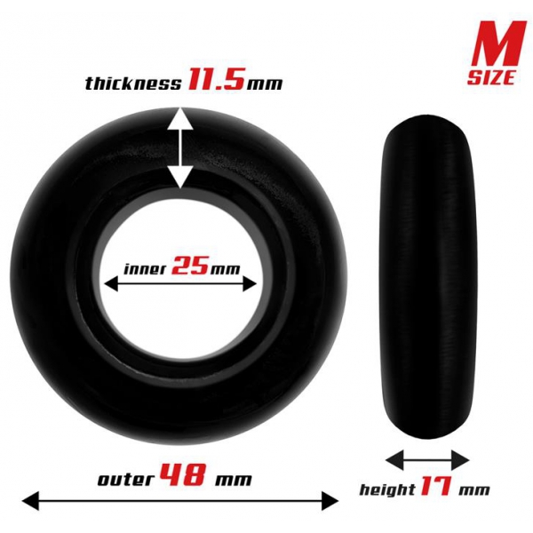 Set di 3 anelli di bestia morbidi Cockring nero