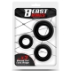 Lot de 3 Anneaux péniens souples BEAST Noirs