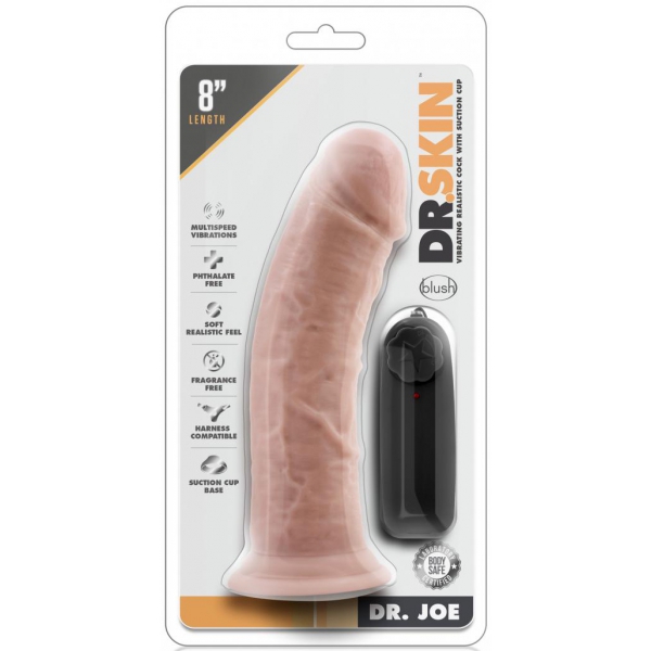 Dr Joe Dr Skin dildo vibratório 19 x 4,7cm