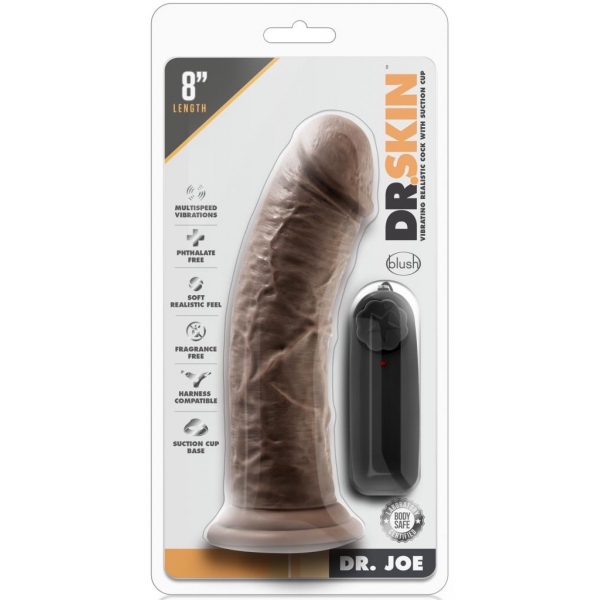 Consolador vibrador Dr. Joe Dr. Skin 19 x 4,7cm Marrón