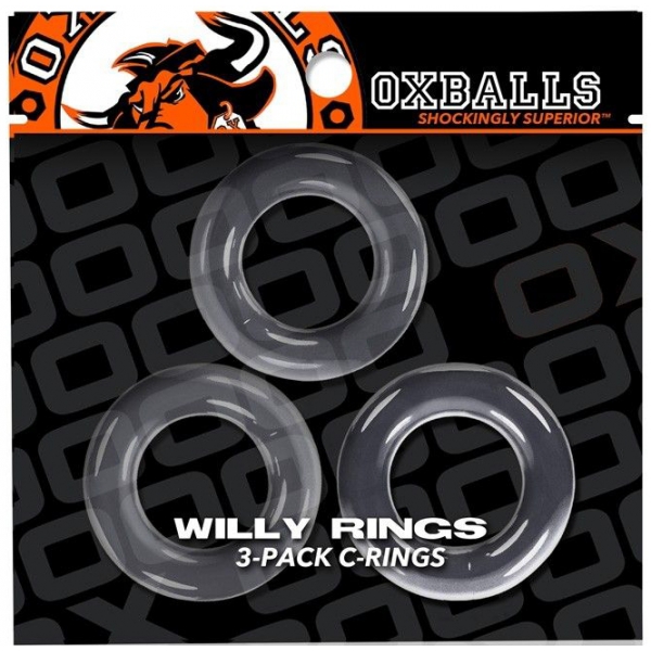 Lot de 3 cockrings Willy Rings Transparents