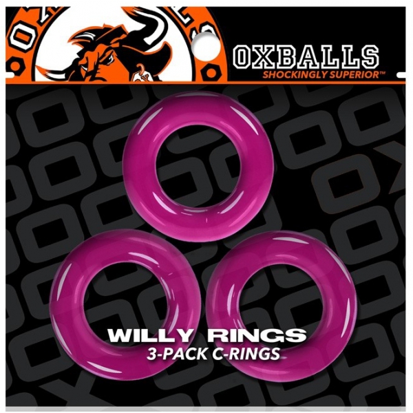 Set of 3 Willy Rings Pink Cockrings