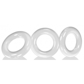 Oxballs Conjunto de 3 Anéis Brancos Willy Rings