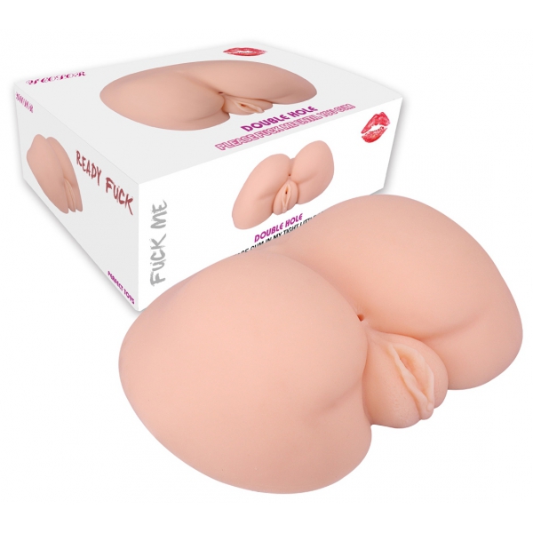 Realistischer Masturbator Gesäß Double Holes Vulva-Anus