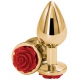 Tapón Bijou Trasero M 7 x 3,4cm Oro-Rojo