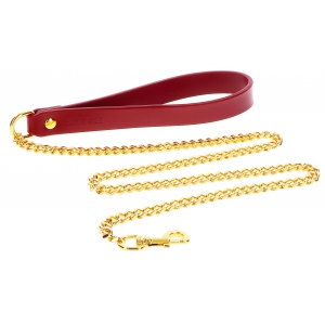 TABOOM Taboom gold metal leash with red handle 75cm