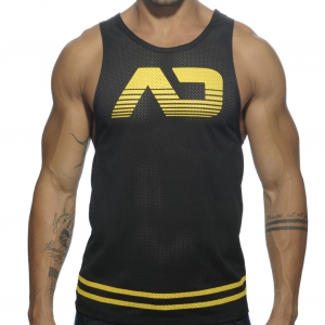 Addicted FETISH AD MESH Tank Top Black-Yellow