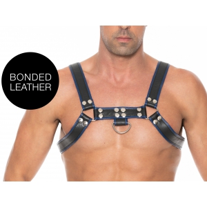 Ouch! Harness Borst Bulldog Harnas Zwart-Blauw