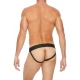 Jockstrap with Zip Striped Front Black-Red