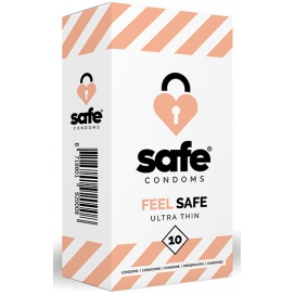 Safe Condoms FEEL SAFE preservativos finos x10