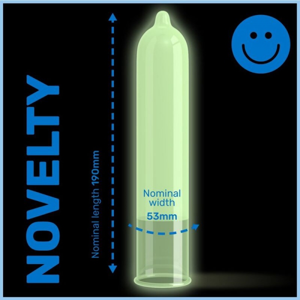Fluorescent condoms GLOW x12