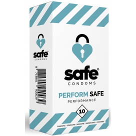 Safe Condoms PERFORMAR Preservativos Retardantes SEGUROS x10