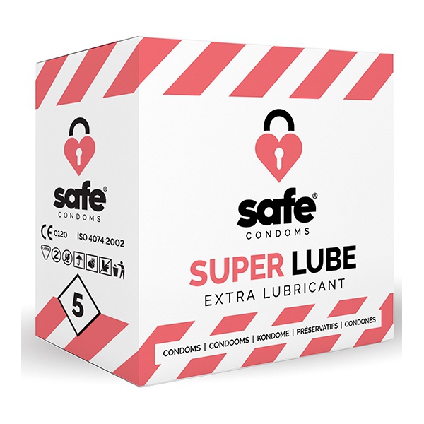 Kondome mit Gleitmittel SUPER LUBE Safe x5