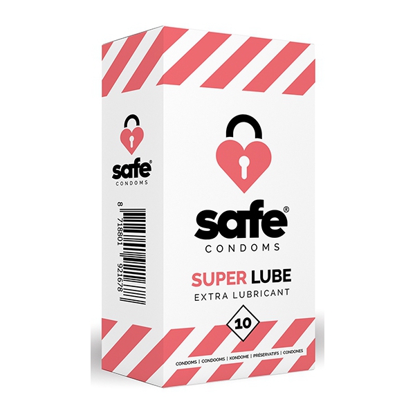 SUPER LUBE Condones lubricados seguros x10