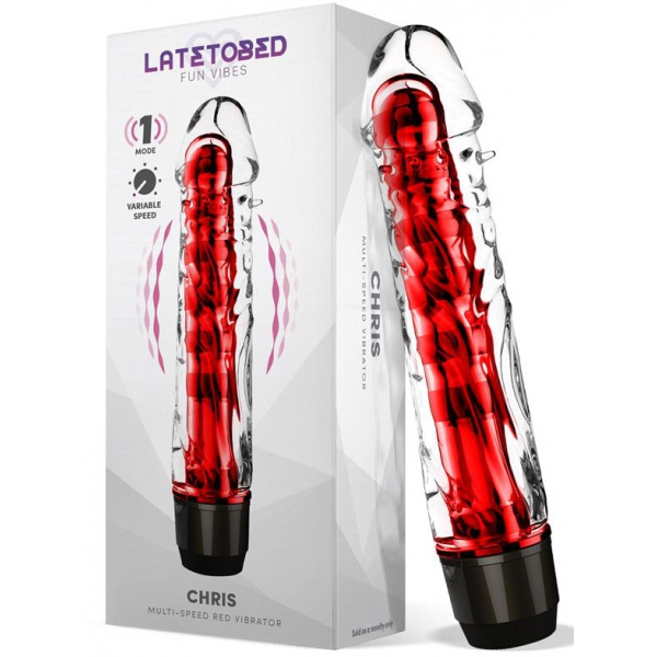 Consolador vibrador Chris 14 x 3,3cm Rojo