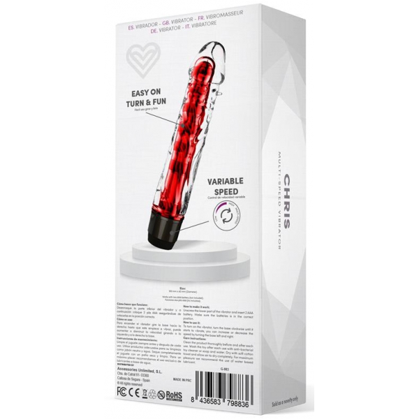 Vibrating Dildo Chris 14 x 3.3cm Red