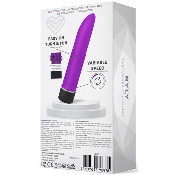 Nyly Clitoral Stimulator 13 x 2.5cm Purple