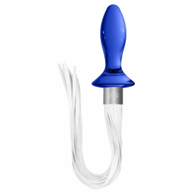 CHRYSTALINO Blue Tail glass plug 9 x 3.5cm
