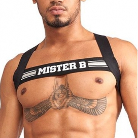 Mr B - Mister B X-Back Elastic Harness Black-Grey