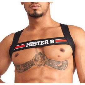 Mr B - Mister B X-Back Elastic Harness Black-Red