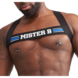 Mr B - Mister B X-Back Elastic Harness Preto-Azul