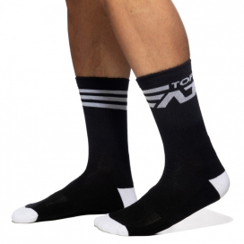 Addicted Chaussettes AD TOP Noir-Blanc