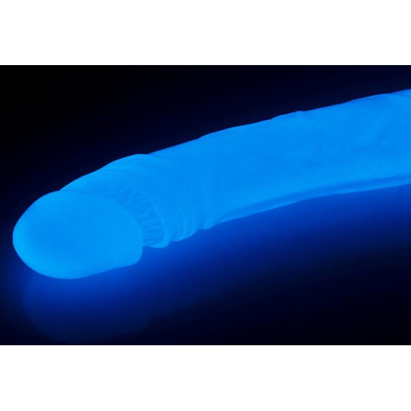 Dildo doppio fosforescente Lumino 37 x 3,5 cm