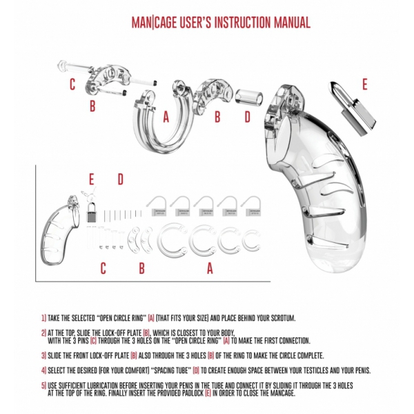 ManCage Keuschheitsgürtel Modell 03 11.5 x 3.5cm Transparent