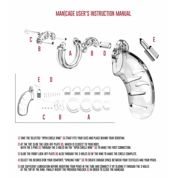Gabbia di castità ManCage modello 02 9 x 3,5 cm trasparente