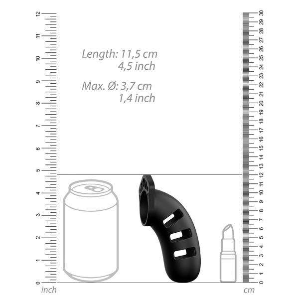 Jaula de castidad de silicona ManCage Modelo 21 - 11,5 x 3,5cm