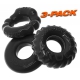 Set of 3 Black Bonemaker Cockrings