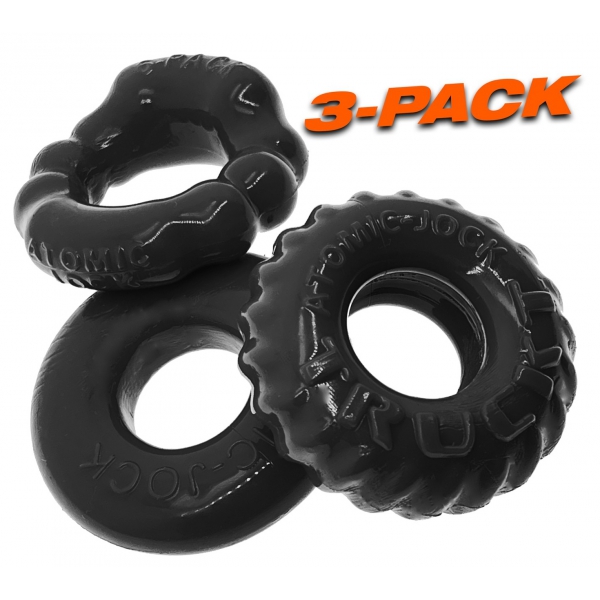 Lot de 3 Cockrings Bonemaker Noirs