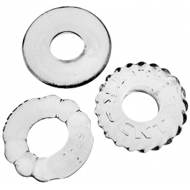 Oxballs Set of 3 Bonemaker Clear Cockrings