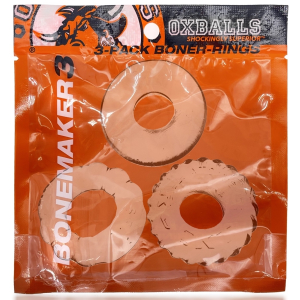 3er-Set Bonemaker Cockringe Transparent