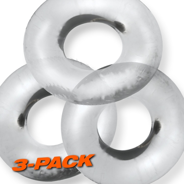 Set of 3 Fat Willy Clear Cockrings