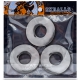 Lot de 3 Cockrings Oxballs FAT WILLY Transparents